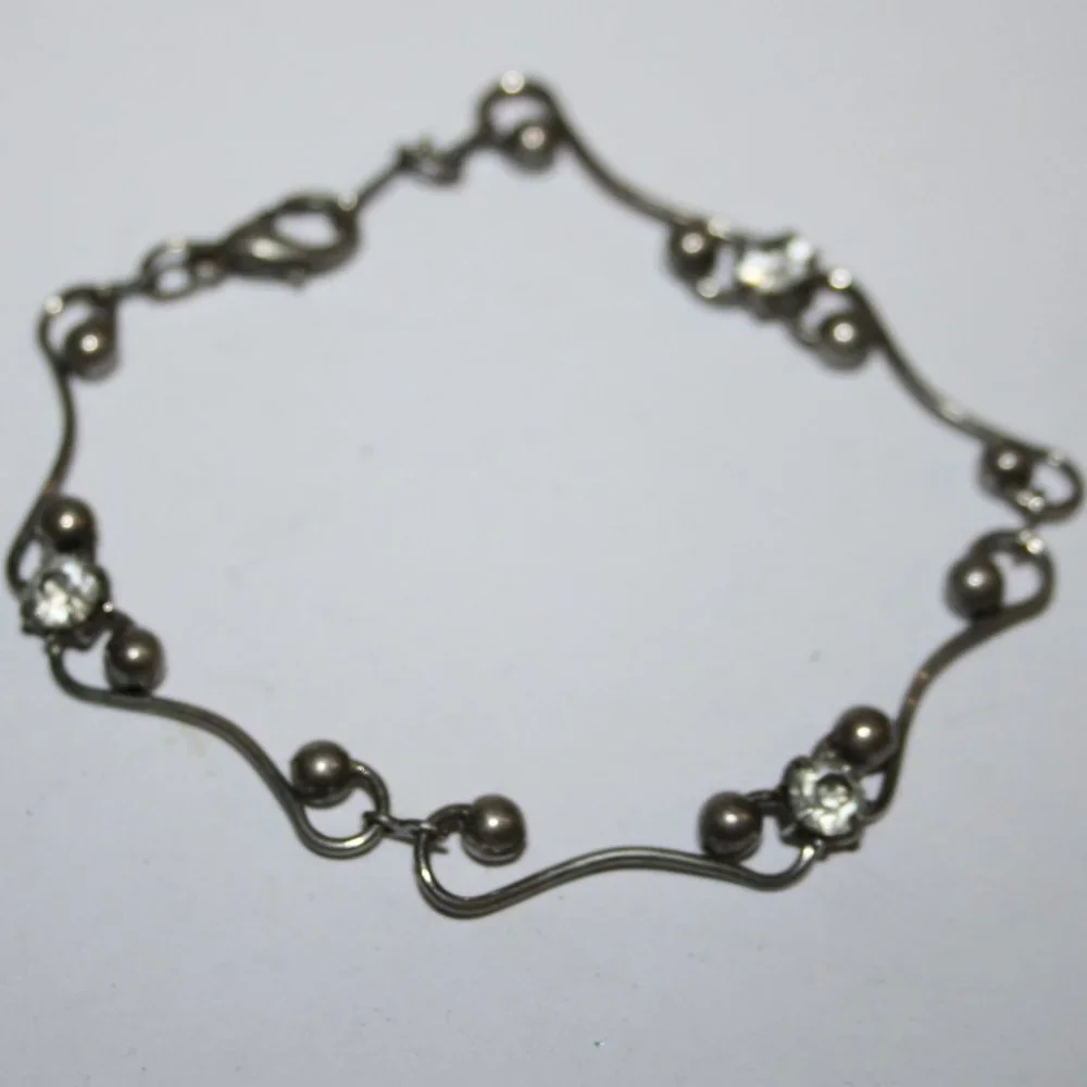 Beautiful silver and rhinestone bracelet 7